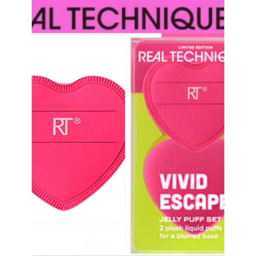 Real Techniques Vivid Escape Heart Jelly Puff Set